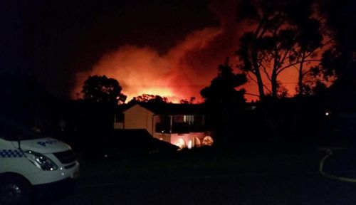 The blaze quickly tore through the Holsworthy military range towards Moroebank and Pleasure Point. Picture: Gianokarlo Aguirre. 