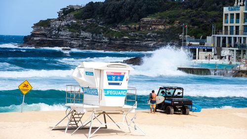 Surf rolls in to Bondi Beach, in Sydney's eastern suburbs.