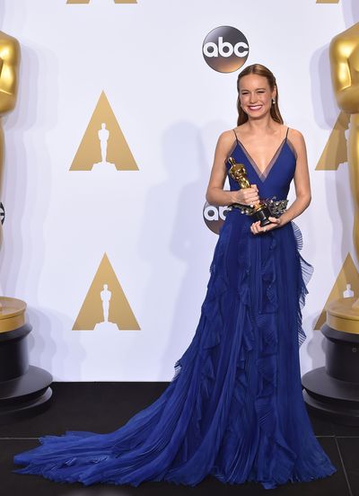 <p>Brie Larson in Gucci.</p>
<p>Don't go looking for this dress on the runway or on the racks at Gucci. Creative director Alessandro Michele custom-made this for Brie's big night.</p>