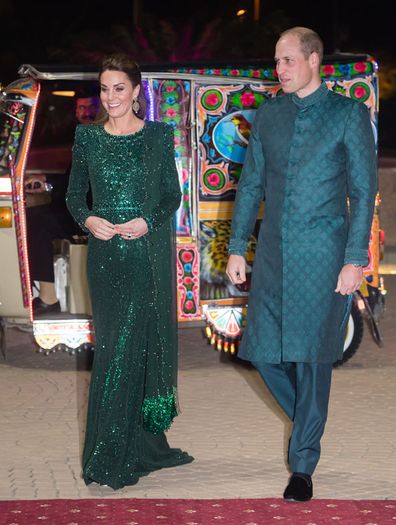 Kate Middleton, Duchess of Cambridge and Prince William, Duke of Cambridge attend a special reception hosted by the British High Commissioner Thomas Drew, at the Pakistan National Monument, during day two of their royal tour of Pakistan on October 15, 2019 in Islamabad, Pakistan