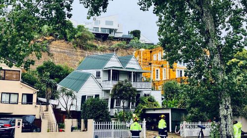 A house on Shore Rd in Auckland's Remuera was knocked off its foundations after Friday night's downpour.