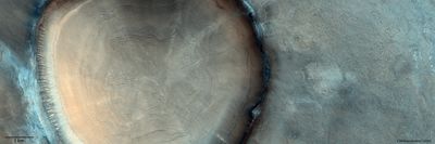 'Tree trunk' crater snapped on Mars