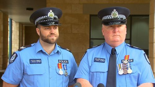 Senior Constable Ian Southall and Sergeant Brett Cassidy were honoured for their work in the aftermath of the Margaret River shooting tragedy.