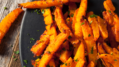 Pumpkin fries with tomato sauce