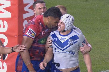 Jacob Saifiti was sent to the sin bin in the dying minutes for headbutting Reed Mahoney.