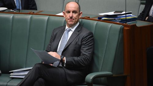 It appears as though Stuart Robert traded-in his Rolex for an Apple Watch, seen here in February (Image: AAP)