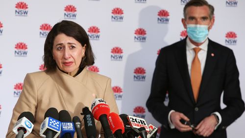 Premier Gladys Berejiklian speaks during a press conference on July 14, 2021 in Sydney.