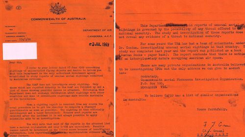 Government correspondence from 1966 about the incident in Westall. (Supplied)