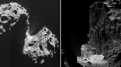 Rosetta images capture comet's terrifyingly rugged landscape