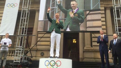 Jared Tallent awarded the gold medal for his 2012 Olympic win today. (Twitter/Christine Ahern)