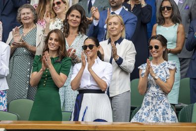 Kate, Meghan and Pippa at Wimbledon clapping