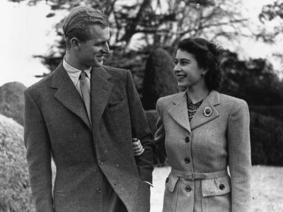 Queen Elizabeth and Prince Philip on their honeymoon