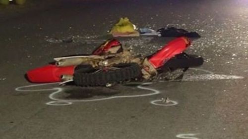 The boy's motorbike was crushed in the deadly crash. (9NEWS)
