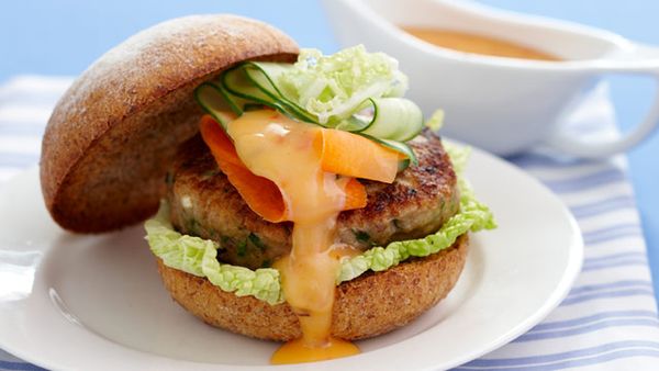 Oriental chicken burgers