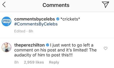 Perez Hilton slams Tristan Thompson comment