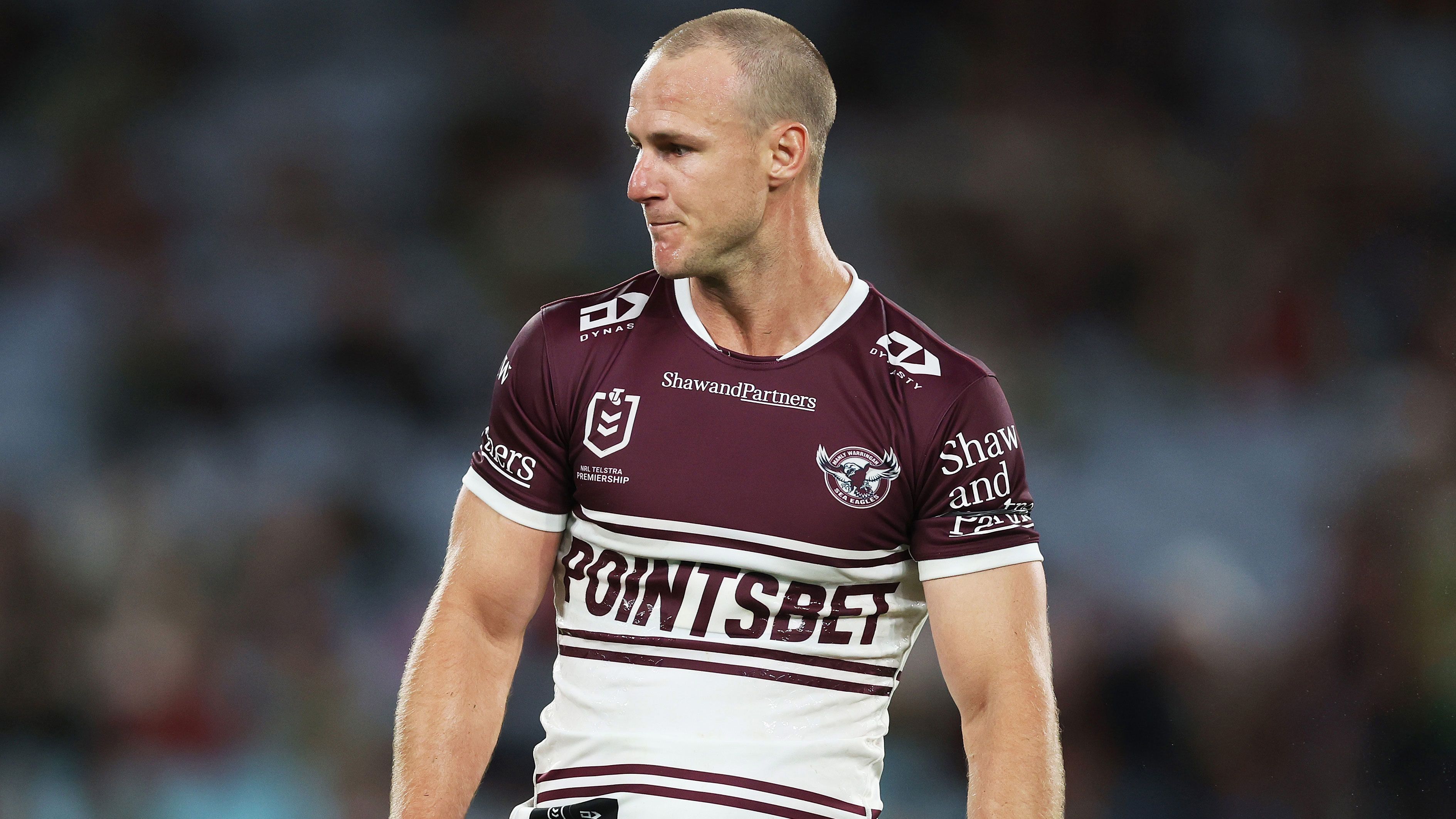 Manly star Daly Cherry-Evans looks on during their round four loss to the Rabbitohs. 