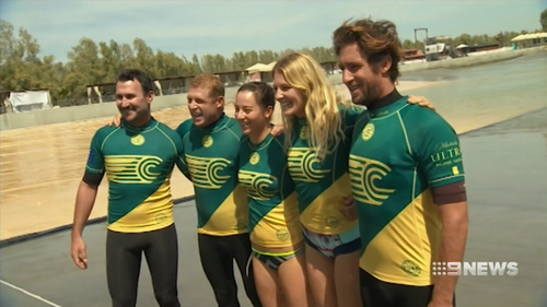 The Australian team of surfers.