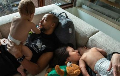 Ashley Graham with her husband and children