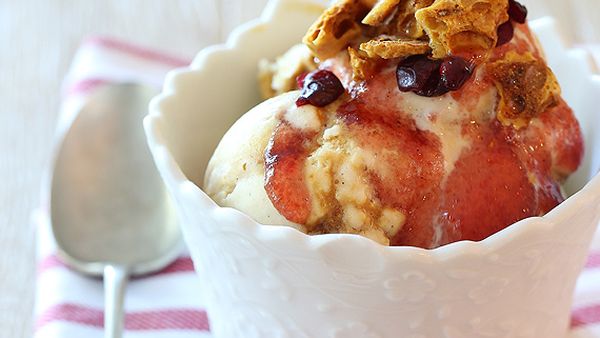 Cranberry caramel hokey pokey ice-cream