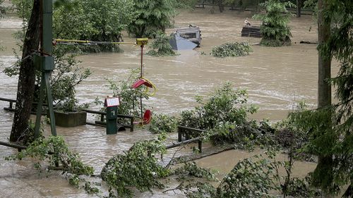 A police alert was sent out around the German city of Luenebach after a zoo that was flooded there was thought to have lost five big cats. Picture: AAP.