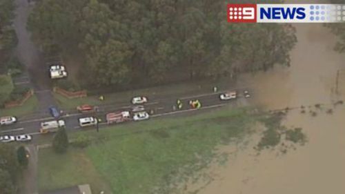 A search is underway for people believed to be isolated by floodwaters in Schofields in Sydney's west. (9NEWS)