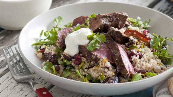 Hayden Quinn's Persian lamb with pomegranate, pistachio and orange couscous