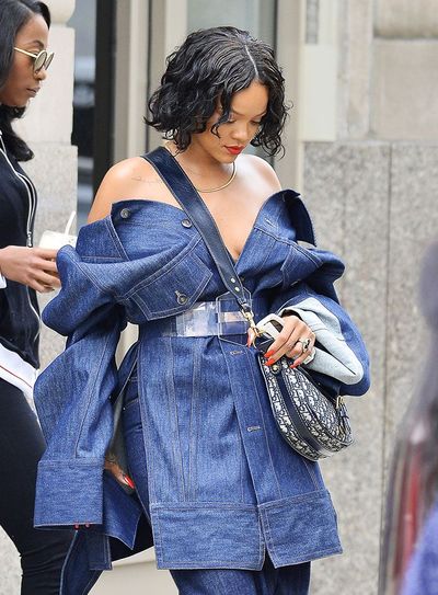 Singer Rihanna with a Dior Saddle Bag