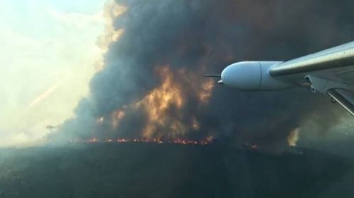 The Sparks Lake forest fire which NSW RFS Captain Chelsea Vargas is helping with in British Columbia.