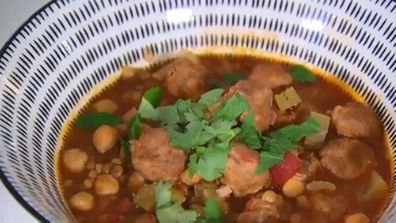 Sausage Moroccan soup