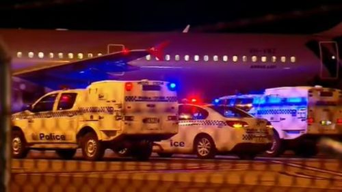 Emergency crews met the aircraft on arrival. (9NEWS)