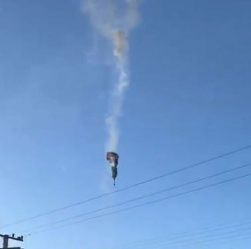 Emergency services operate at the area where a hot air balloon crashed, leaving at least 8 dead in Santa Catarina, Brazil on June 21, 2025.