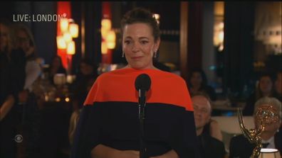 Olivia Coleman accepting her 2021 Emmy.