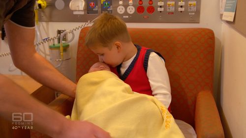 Fletcher with baby Lilliahna.