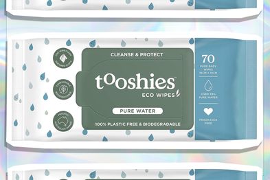 9PR: Tooshies ECO Pure Water Biodegradable Fragrance Free Wipes, 70-Pack