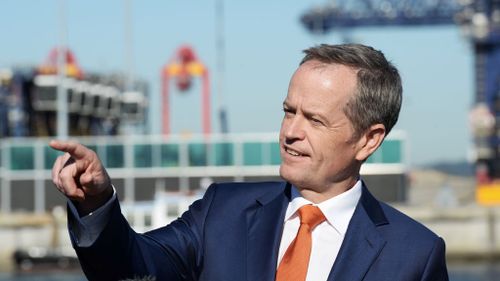 Bill Shorten in the federal seat of Kingsford Smith at Port Botany in Sydney. (AAP)