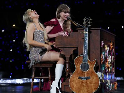 Taylor Swift performs with Sabrina Carpenter at Accor Stadium on February 23, 2024 in Sydney, Australia. (Photo by Don Arnold/TAS24/Getty Images for TAS Rights Management)