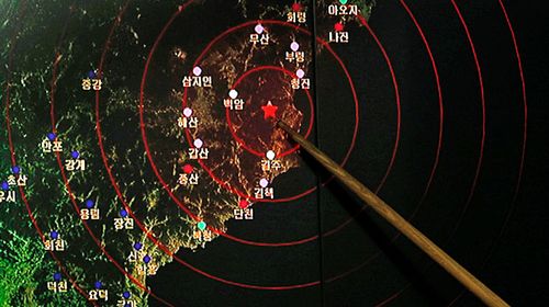 A screen at South Korea's Meteorological Administration showing seismic activity from North Korea's nuclear test site at Punggye-ri. (Photo: AP).