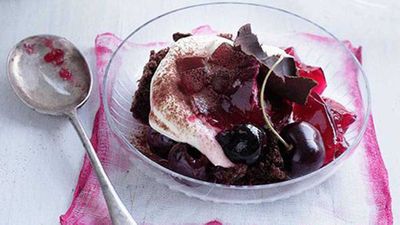 Click for our <a href="http://kitchen.nine.com.au/2016/05/16/14/02/black-forest-trifle" target="_top">Black Forest trifle</a> recipe