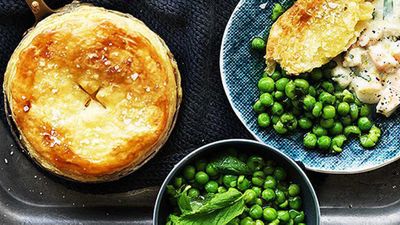Recipe: <a href="http://kitchen.nine.com.au/2016/05/05/13/51/creamy-australian-prawn-pot-pies-with-minted-peas" target="_top" draggable="false">Creamy Australian prawn pot pies with minted peas</a>
