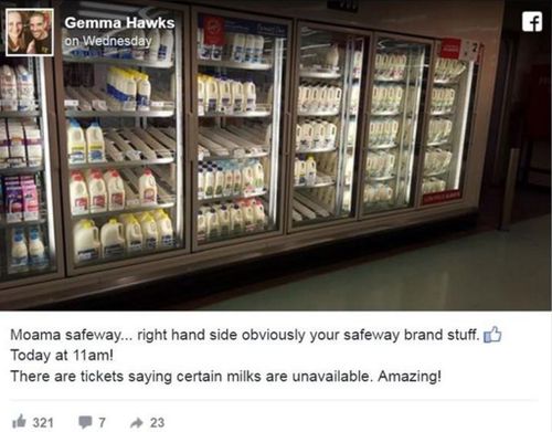 Previous appeals to support dairy farmers led to local brands selling out at some shops. (Facebook)