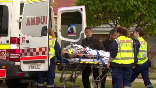 He was taken to Liverpool Hospital with a leg injury. (9NEWS)