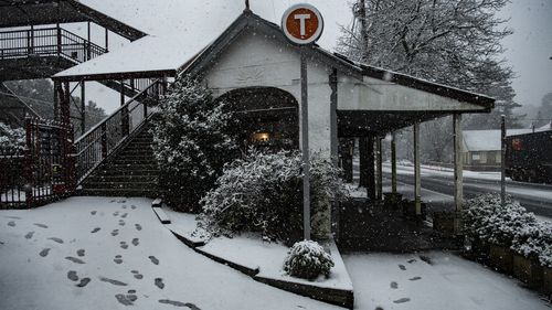 Snow falls in Blackheath in the NSW Blue Mountains.