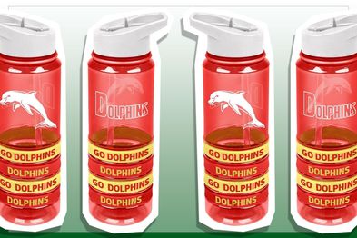 9PR: Dolphins Water Bottle with Wrist Bands