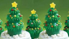 Jelly Belly Christmas tree cupcake decorations