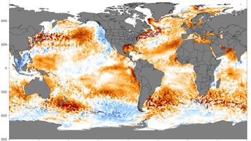 Record ocean warmth has returned to high levels as La Nina is ushered out. 