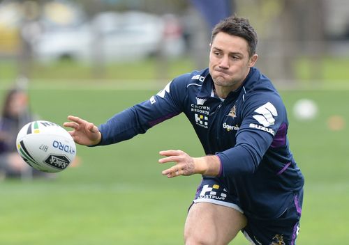 Cooper Cronk in training ahead of Sunday's big clash. (AAP)