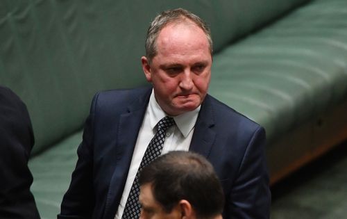 Barnaby Joyce during parliamentary vote calling on him to be sacked