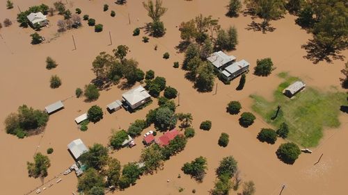 Flooding hit Gunnedah in northeast New South Wales.