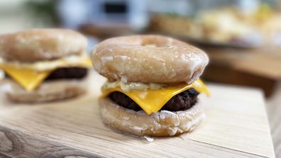 Doughnut burgers are fun for Father's Day