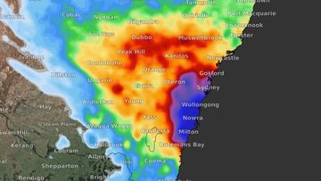 Torrential rain headed for NSW coast.